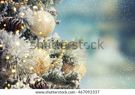 Christmas tree. Holiday background.