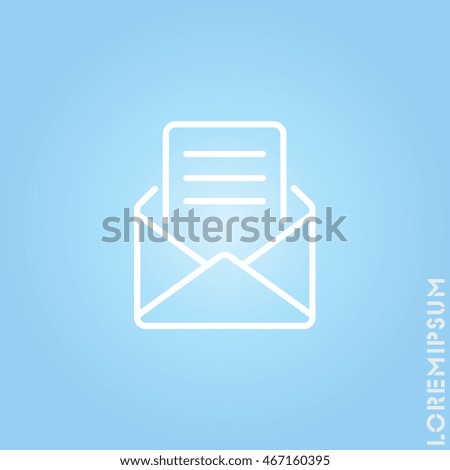 Web line icon. Letter, read message