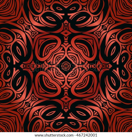 vector design elements abstract decor intertwined wavy lines in black on a red gradient background