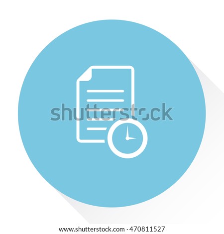 document with Clock sign icon