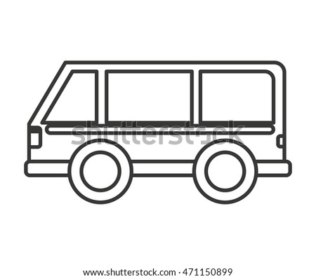 bus vehicle transport isolated icon vector illustration design