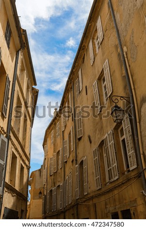 alley in the old town of Aix en Provence, France