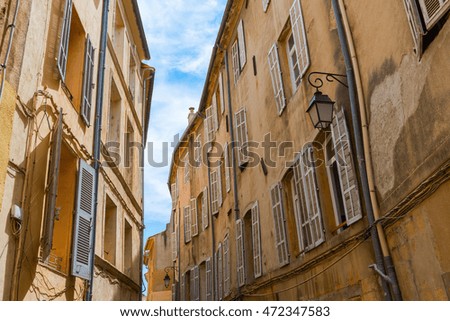 alley in the old town of Aix en Provence, France