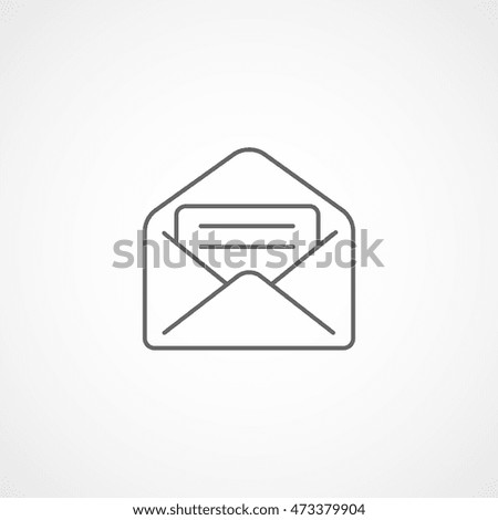 Email Message Open Inserted Line Icon On White Background