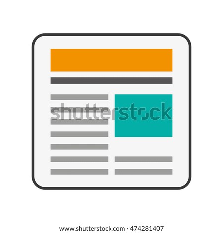 news communication paper information data icon. Flat and isolated design. Vector illustration