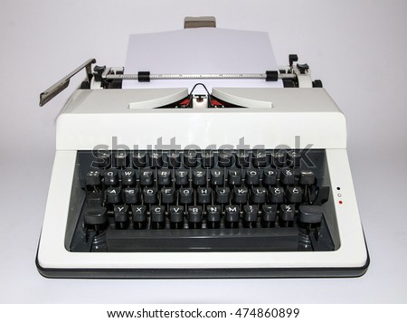 type writer on isolate on white background