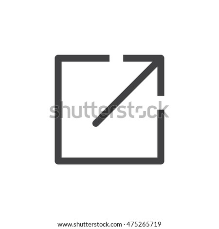 Expand line icon, open outline vector logo illustration, linear pictogram isolated on white
