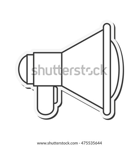 flat design single megaphone icon vector illustration