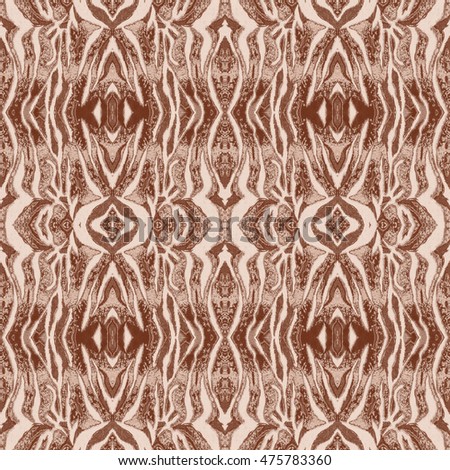 Beige tie dye batik fabric for background and texture. Ethnic seamless pattern. Tribal art boho print, abstract vintage ornament. Background texture, decoration.