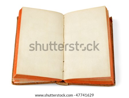 Open book with blank pages isolated on white background