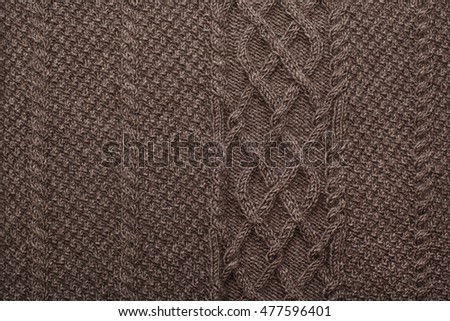 Wool knitted pattern in the background
