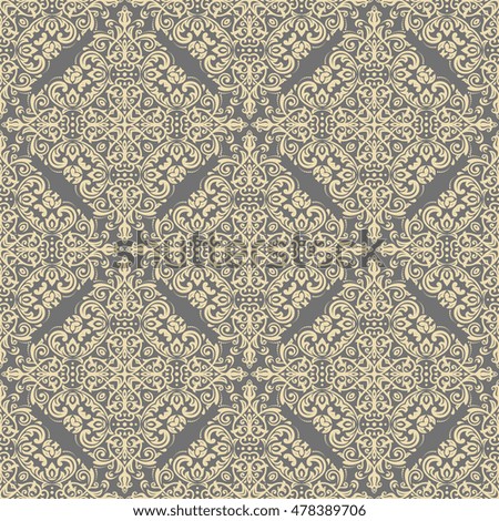 Oriental classic golden pattern. Seamless abstract background with repeating elements