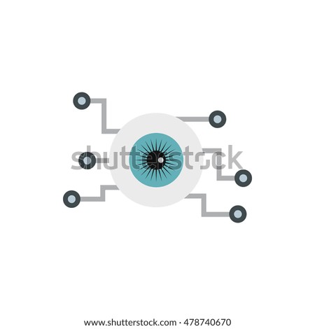 Cyber eyes icon in flat style isolated on white background. Innovation symbol vector illustration