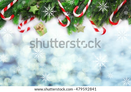 Christmas framework with fir tree twigs