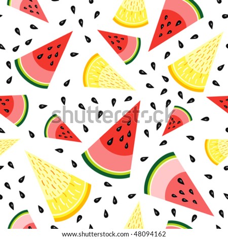 The texture of watermelon and lemon segments