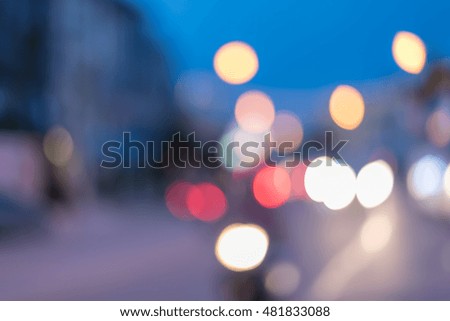 Abstract bokeh city street lights in Bangkok, Thailand