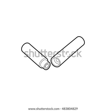 Electronic cigarette parts icon in outline style isolated on white background