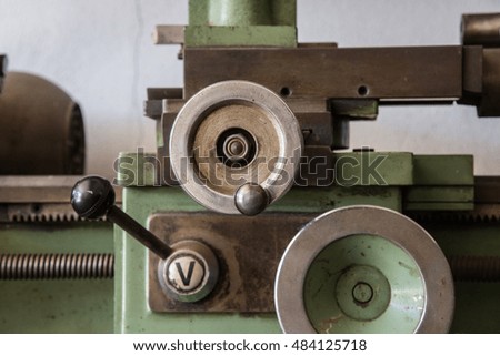 Particular of an old lathe
