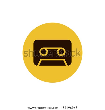Audio tape icon vector, clip art. Also useful as logo, circle app icon, web element, symbol, silhouette and illustration.