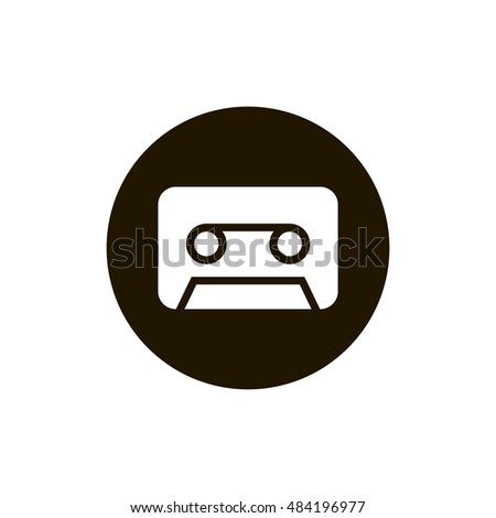 Audio tape icon vector, clip art. Also useful as logo, circle app icon, web element, symbol, silhouette and illustration.