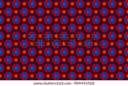 Primitive simple seamless pattern. A simple vector pattern made with flower geometric elements