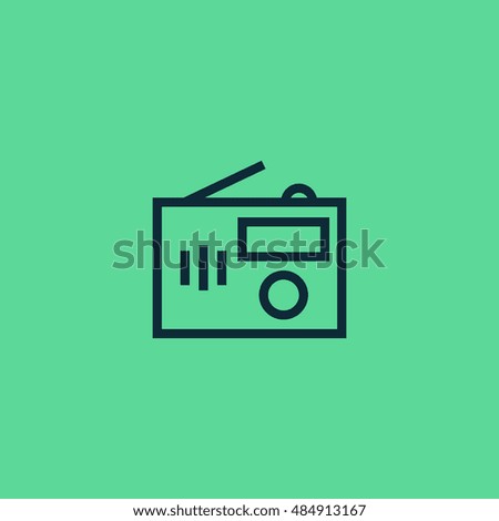 Radio icon vector, clip art. Also useful as logo, web UI element, symbol, graphic image, silhouette and illustration.