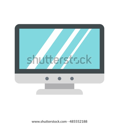 Blank computer monitor icon in flat style on a white background