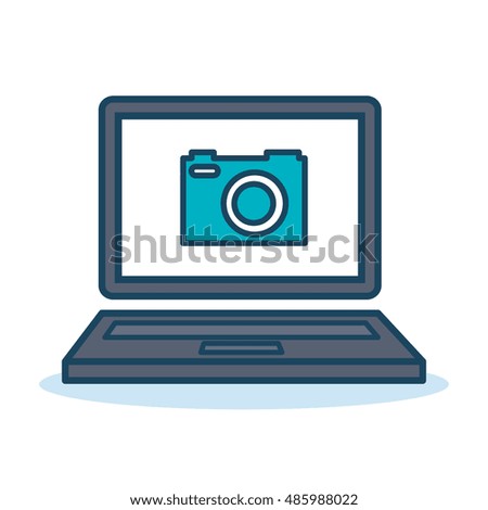 laptop camera photography design isolated