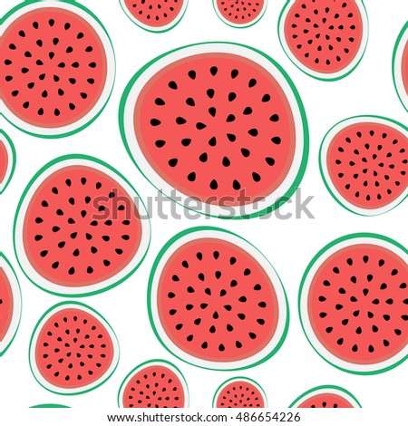 Seamless Pattern Background from Watermelon.  Illustration. 