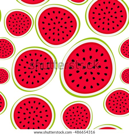 Seamless Pattern Background from Watermelon.  Illustration. 