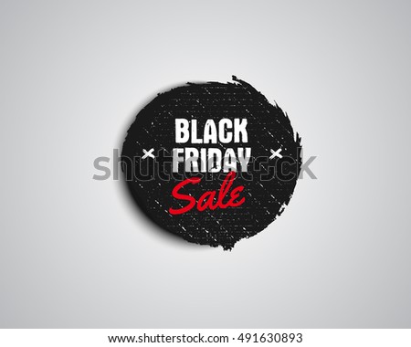 Black Friday sale black tag, round banner, advertising button, label, badge design. illustration