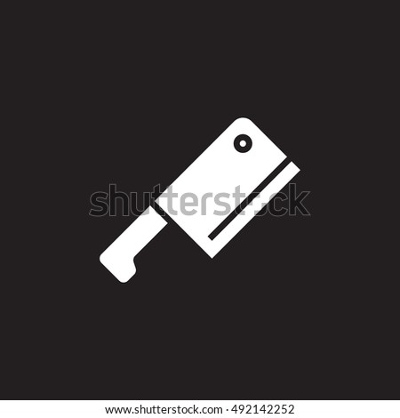 Meat Cleaver, Butcher Knife icon vector, solid flat sign, pictogram isolated on black, logo illustration
