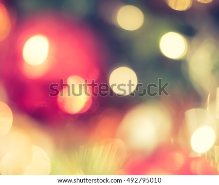 Blur background merry christmas party celebration x'mas tree night light bokeh 