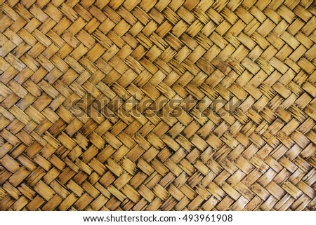 Striped woven bamboo, close up of old hand made bamboo wall, bamboo texture