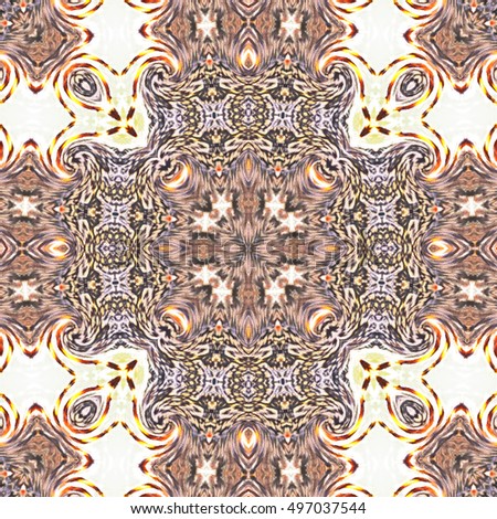 Symmetrical melting colorful kaleidoscopic pattern for design and background