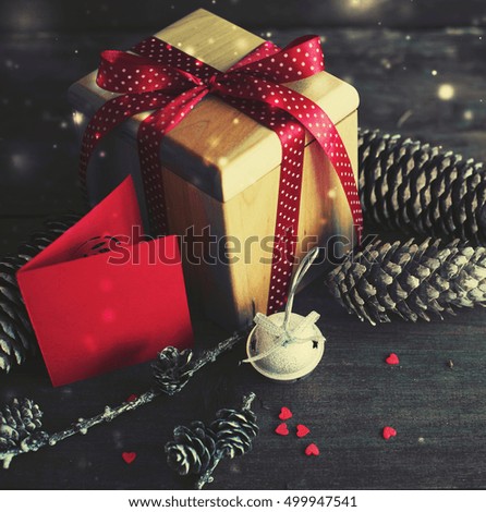 Vintage gift boxes on wooden background/ holidays gift background 