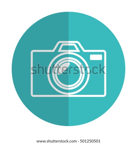 icon photographic camera silhouette blue shadow