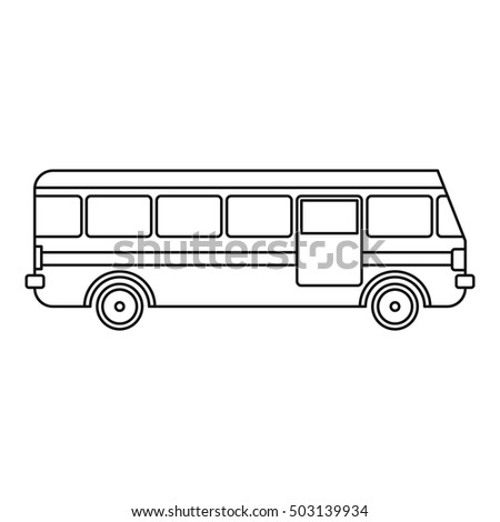 Bus icon. Outline illustration of bus vector icon for web design