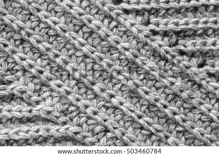 Texture of knitted woolen fabric for wallpaper
