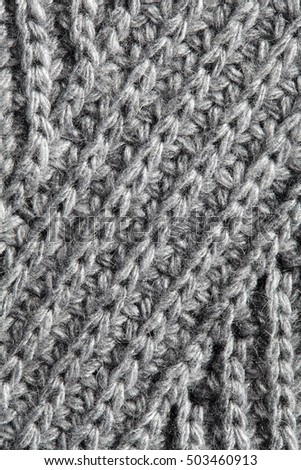 Gray knitting background texture.
