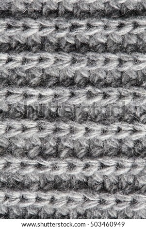 Macro gray knitted fabric