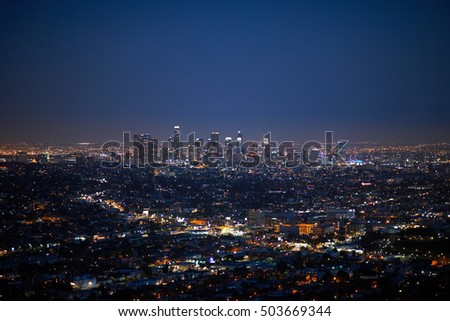Aerial view of city, Los Angeles, USA