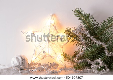 White silver christmas gift  decoration