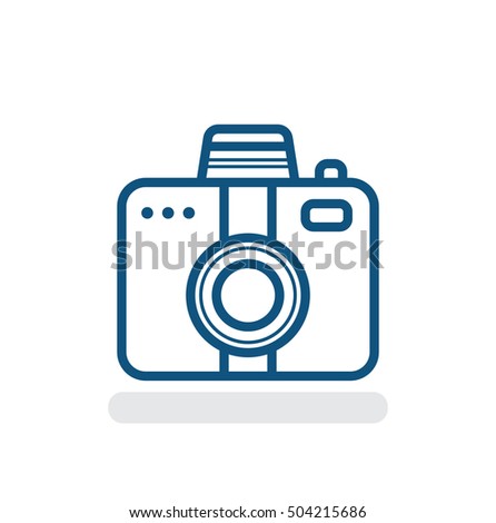 Vector Camera Icon. Outline Style Icon of Photo camera 