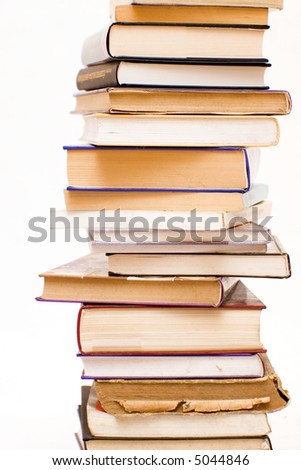 Books on white background