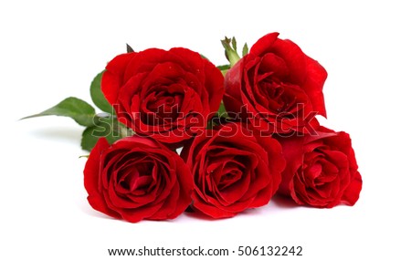 beautiful Bouquet of rose flowers isolated on white background