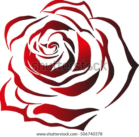 vector flowering rose/red rose petals/red flower for a card