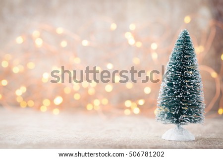 Stars decoration. Christmas symbol with santa hat. Vintages background.