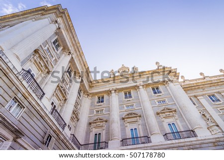 The Royal Palace of Madrid is the official residence of the spanish royal family. It is located in the center of the city.