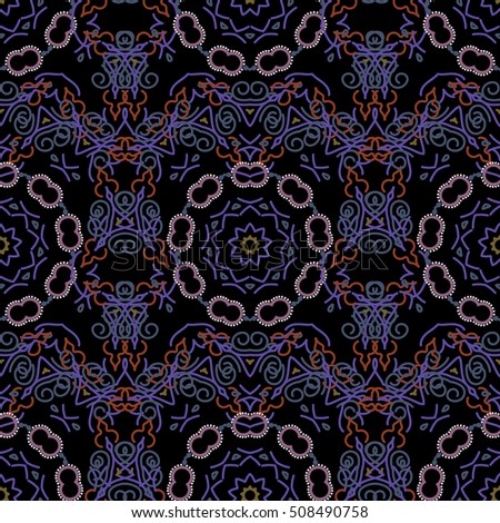 Vector damask seamless pattern. Classical luxury old fashioned damask ornament, royal victorian seamless texture for wallpapers, textile, wrapping. Exquisite floral baroque template in violet colors.